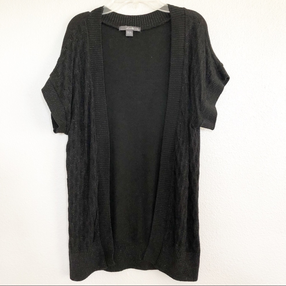 Forever 21 Black Sparkly Kimono Cardigan Sz Medium